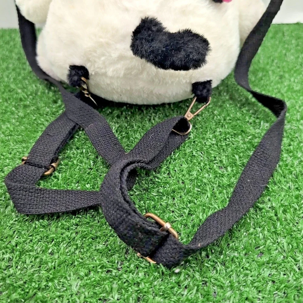 Kuromi Plush Stuffed Black White Animal Adjustable Straps Backpack 11.5